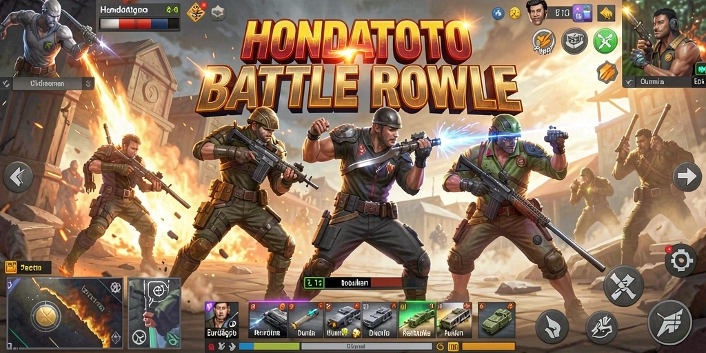 Screenshot HONDATOTO menampilkan aksi pertempuran seru dalam mode Battle Royale.