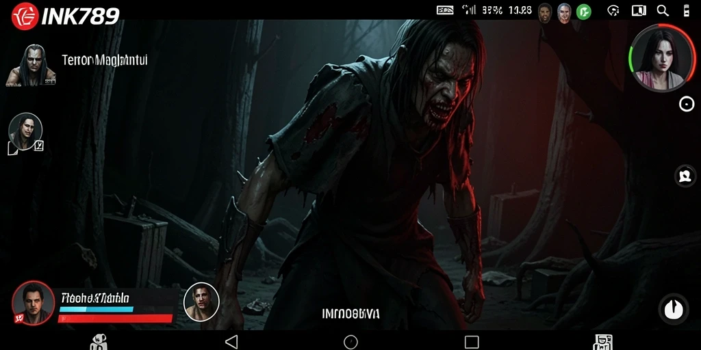 Tampilan gameplay INK789 yang menciptakan atmosfer horor yang menegangkan.