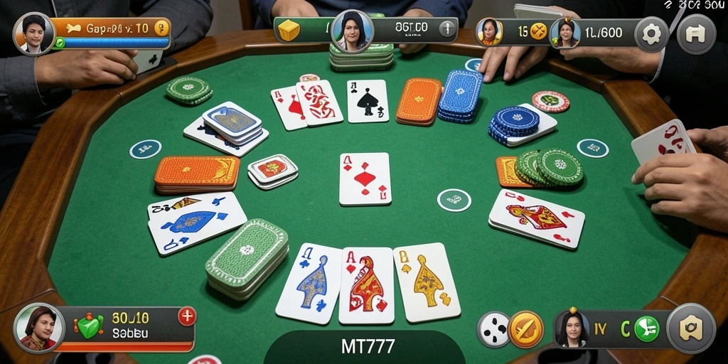 Tampilan gameplay seru Gaple di MT777.