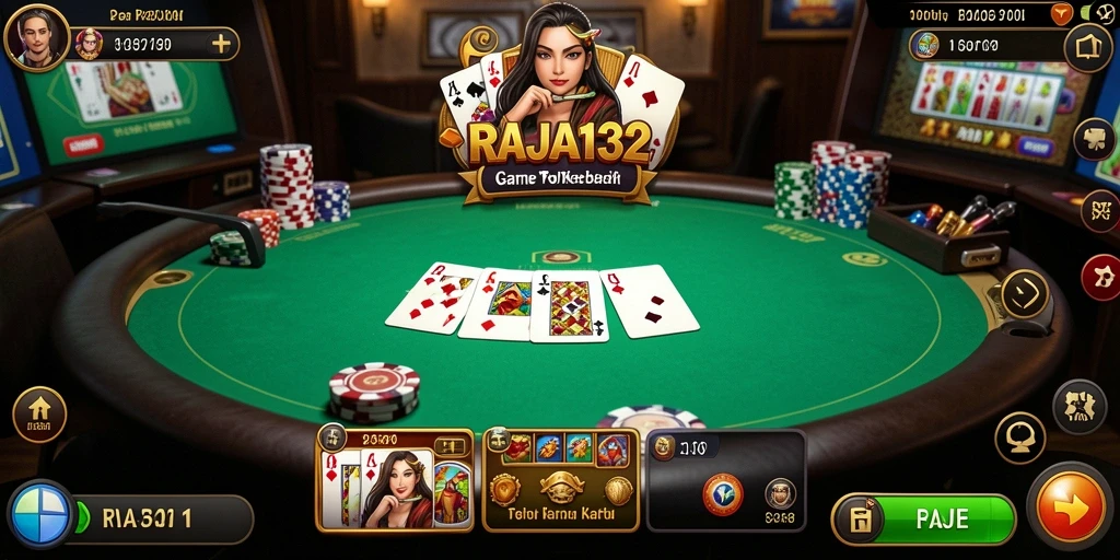 Tampilan gameplay Poker yang mendebarkan di RAJA132.