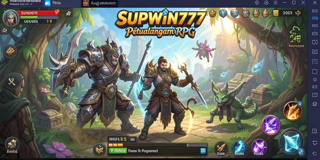 Screenshot menunjukkan aksi seru dalam permainan RPG SUPWIN777.